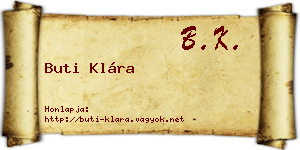 Buti Klára névjegykártya